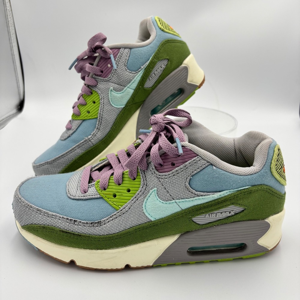 Nike Air Max 90 SE Sun Club Youth Sz 5.5 Women's Sz 7 Blue Treeline Shoes DQ4016